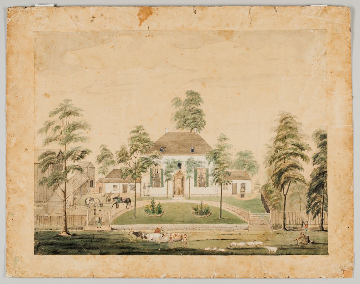 Park House, Albion, Illinois, 1816 (wc na papíře) od George Flower