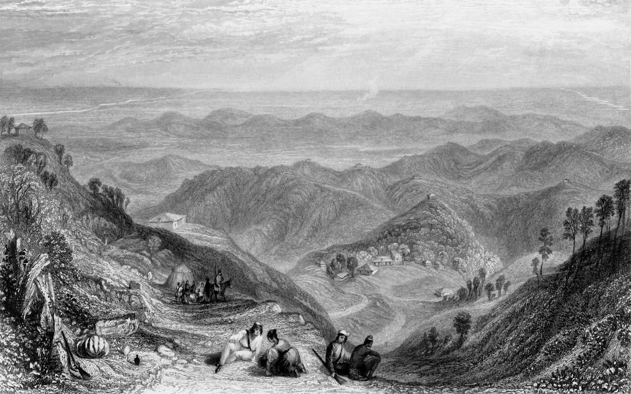 „Mussooree a Dhoon, z Landour“, 1838. od George Francis White