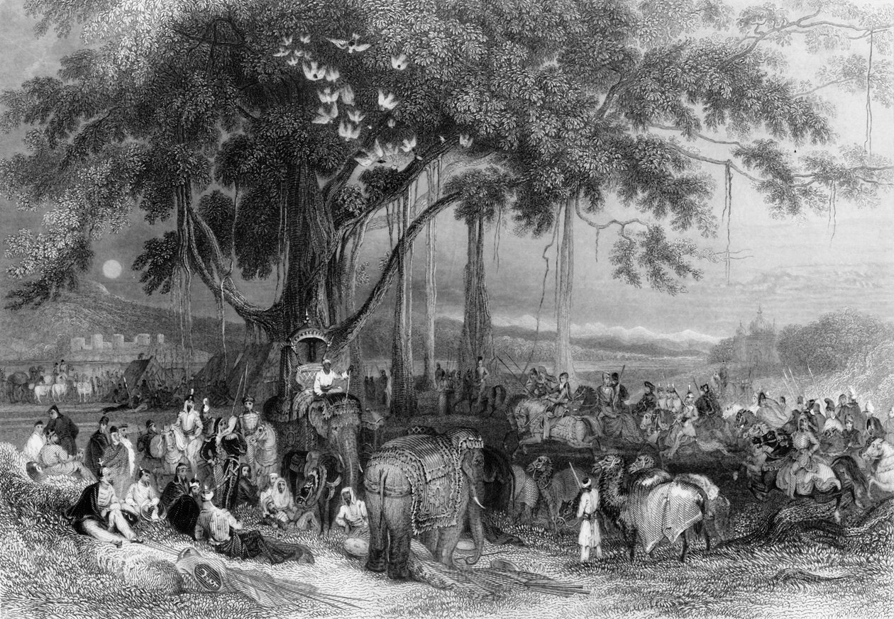 „Runjeet Singh a jeho Suwarree, nebo Kavalkáda Seiks“, 1838. od George Francis White