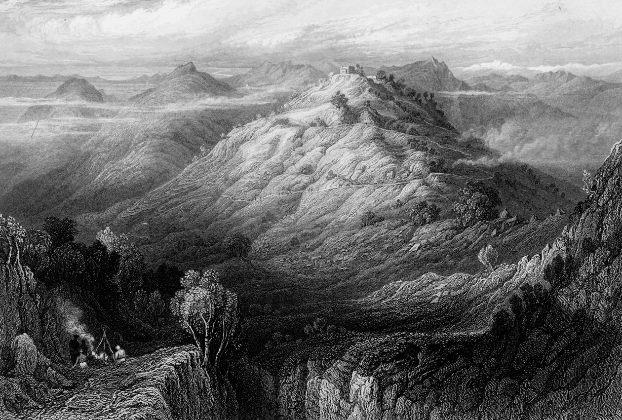 „Opatství a kopce z blízkosti Mussoorie“, 1838. od George Francis White