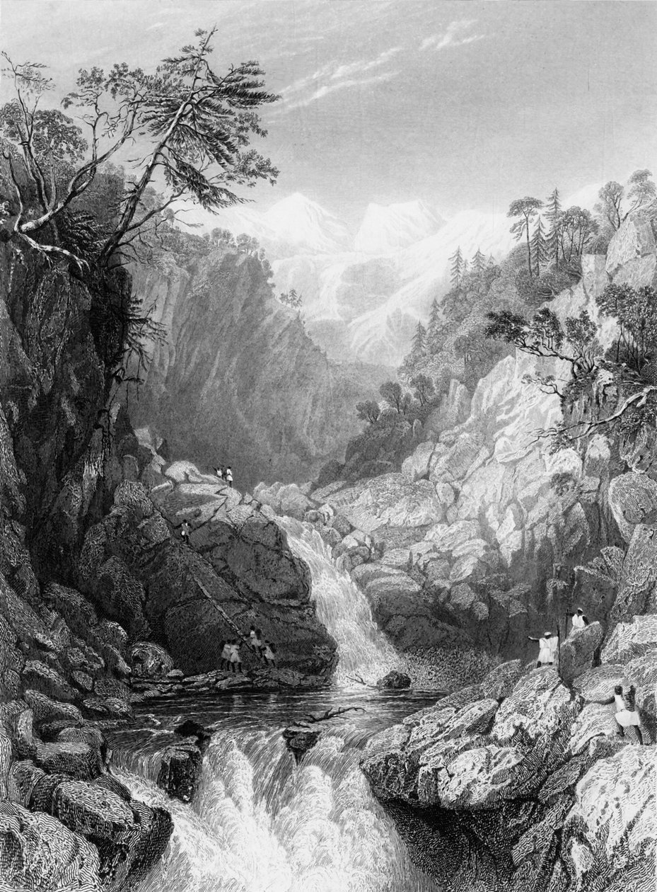 „Pohled poblíž pramene Jumna“, 1838. od George Francis White