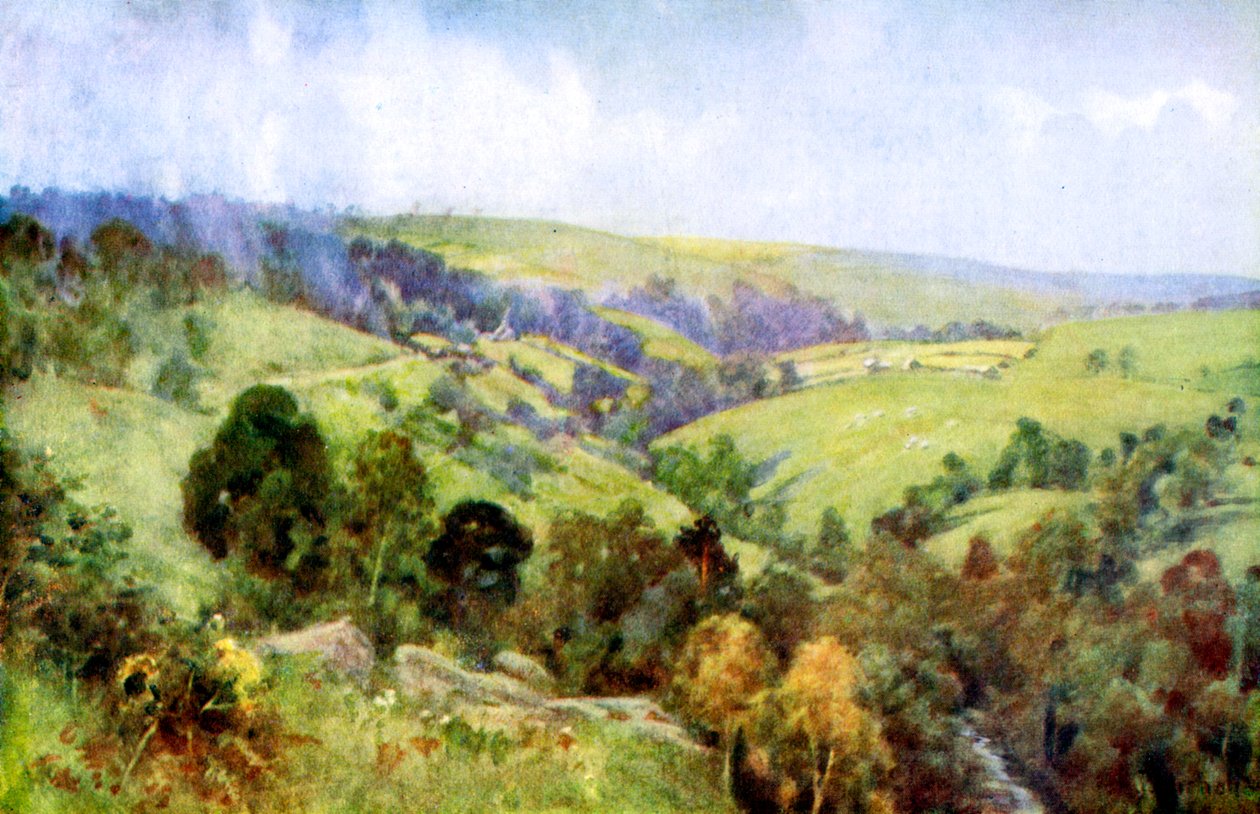 Na kopcích poblíž Harrogate, Yorkshire, 1924-1926. od George Franck Nicholls