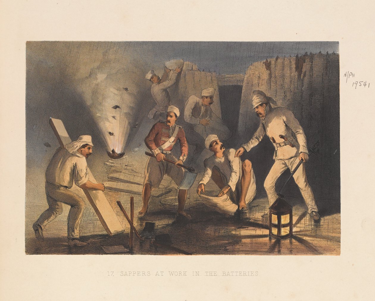 ?Sappers při práci v bateriích?, 1857 od George Francklin Atkinson