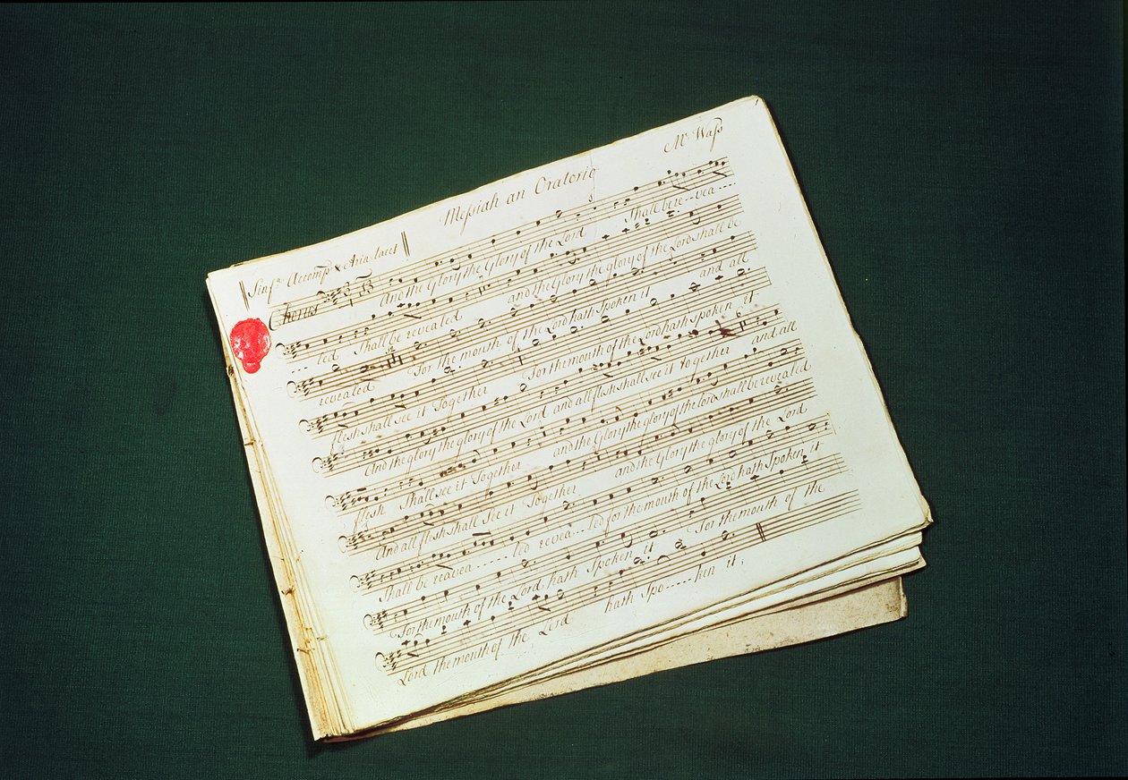 Původní partitura The Messiah od George Frederick Handel