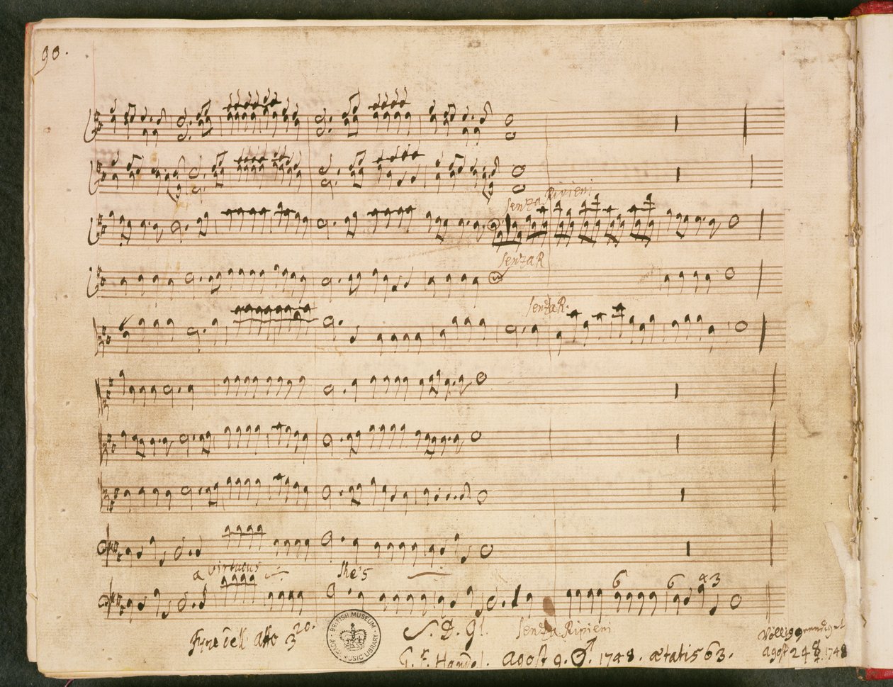 Původní partitura Poslední folio z Opery 