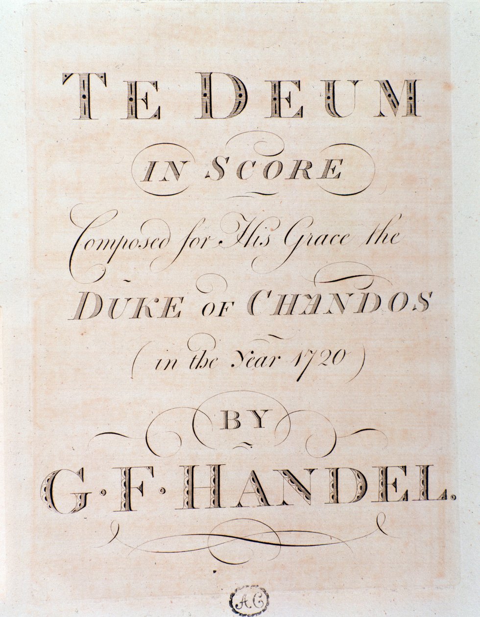 Titulní strana partitury Te deum od GF Händela od George Frederick Handel