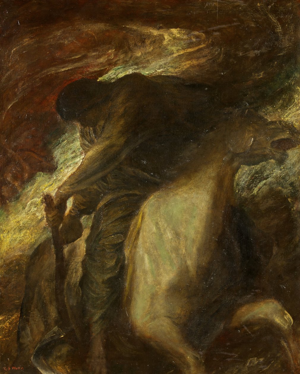 Smrt a bledý kůň, kolem roku 1878 (olej na plátně) od George Frederick Watts
