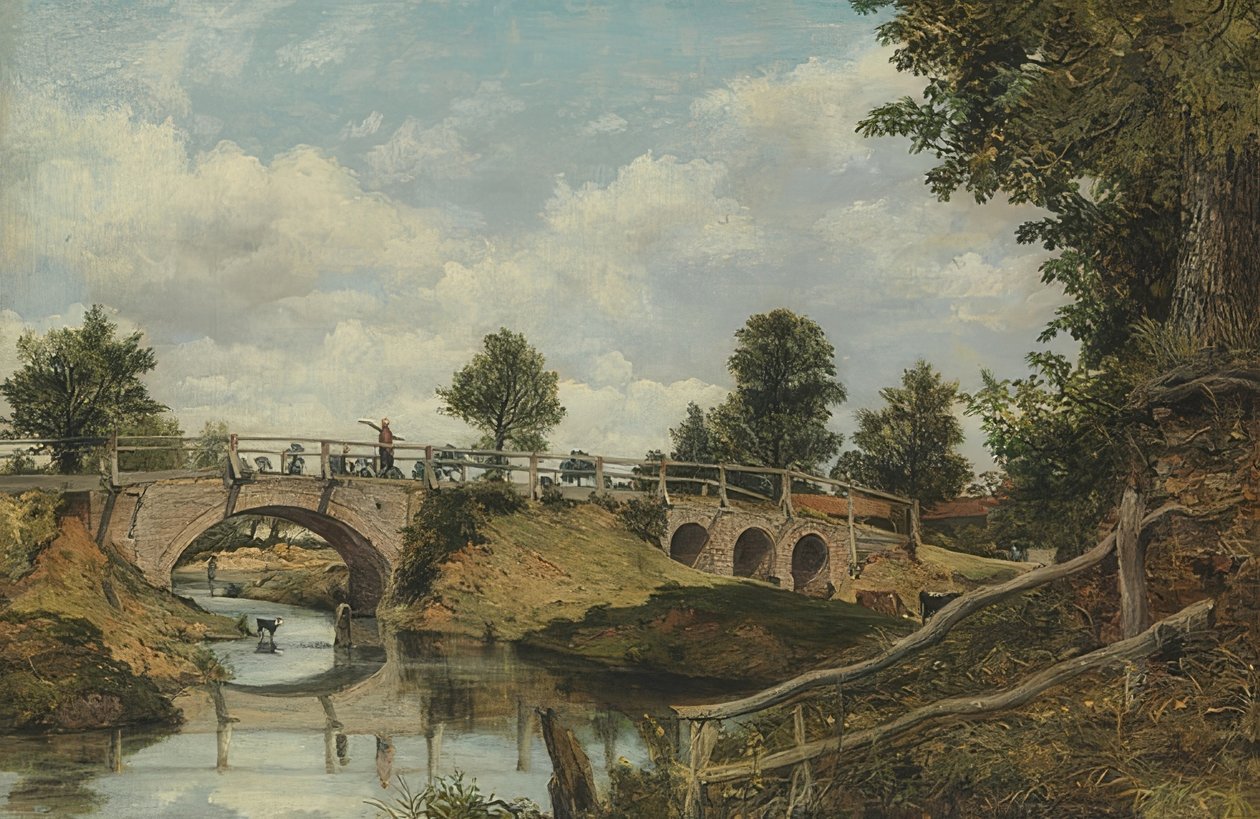 Starý most v Hendon, Middlesex. Kolem roku 1828 od George Frederick Watts