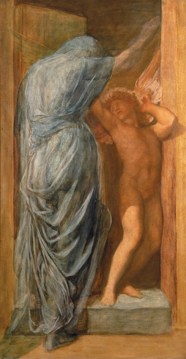 Láska a smrt (olej na panelu) od George Frederick Watts