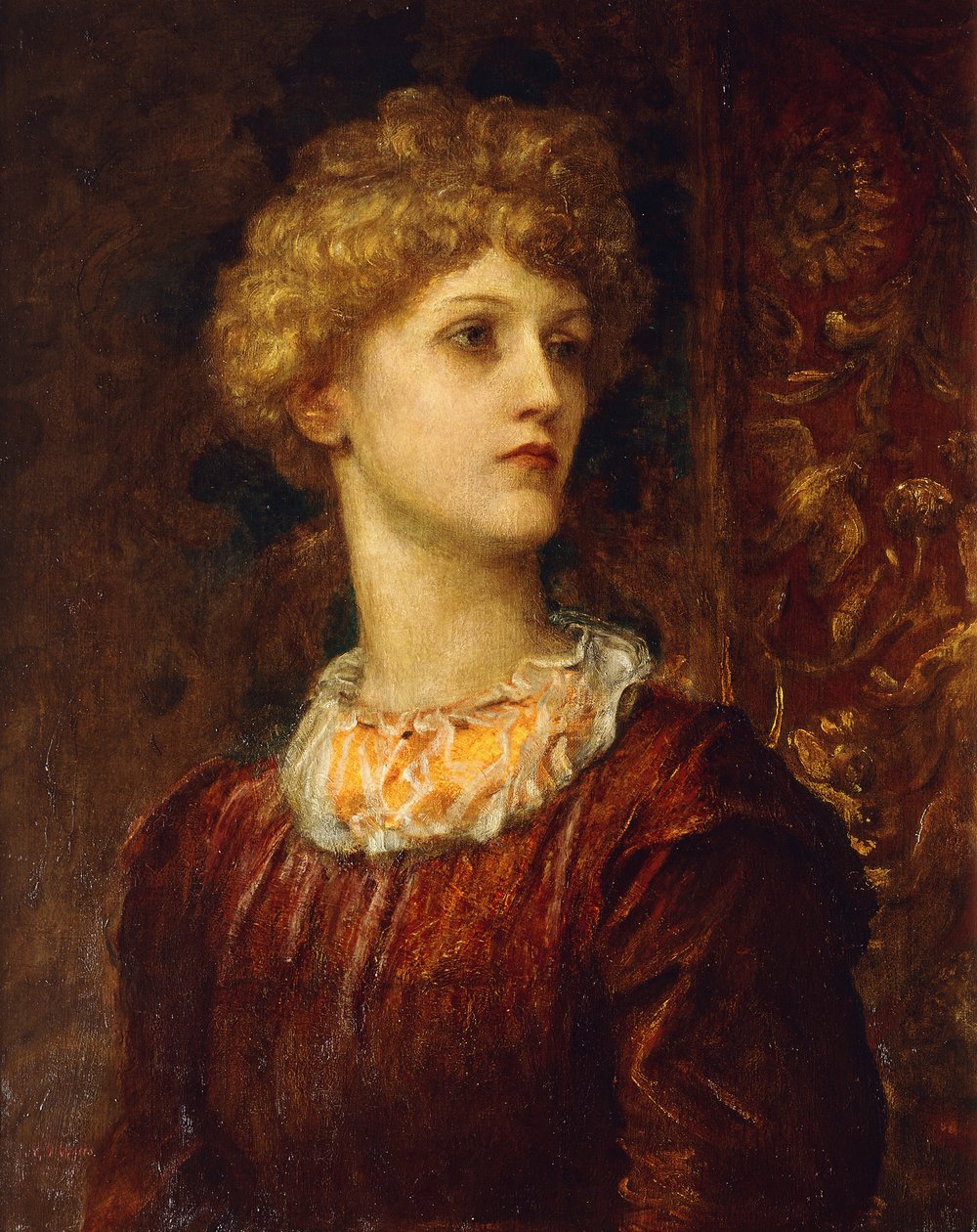 Portrét Dorothy Deneové, délka poprsí, od George Frederick Watts