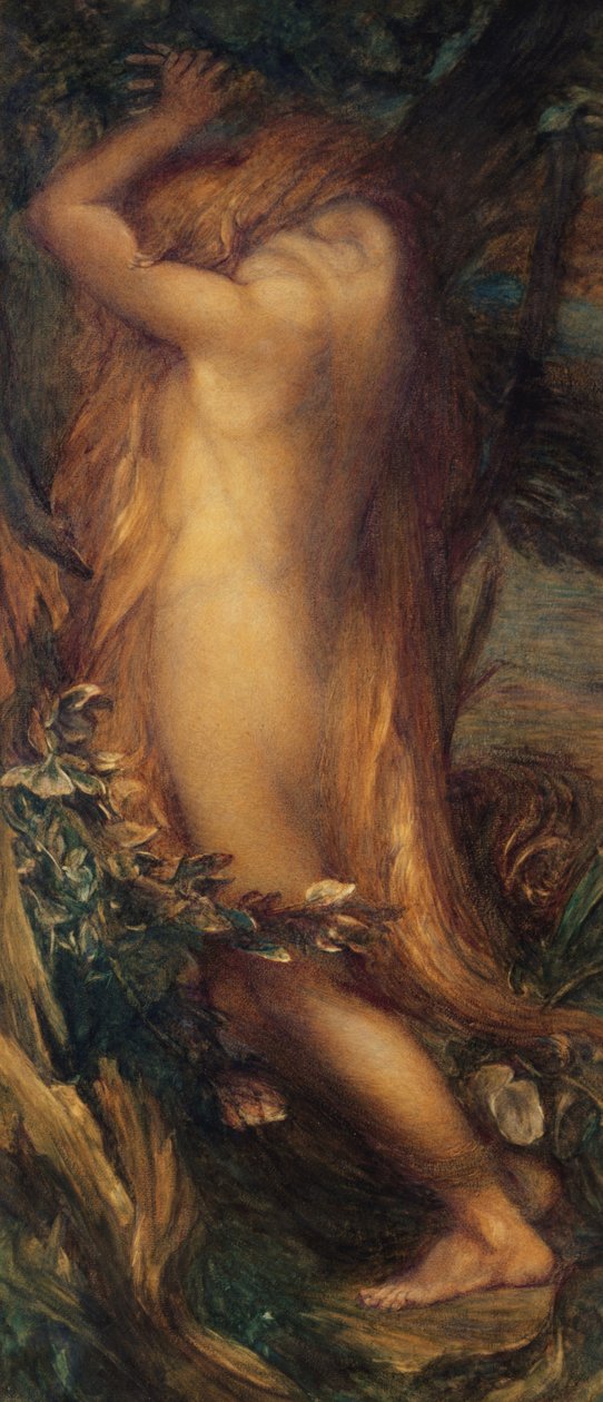 Eve Repentente, c, 1865-97 (kombinovaná média na papíře položeném na plátně) od George Frederick after Watts