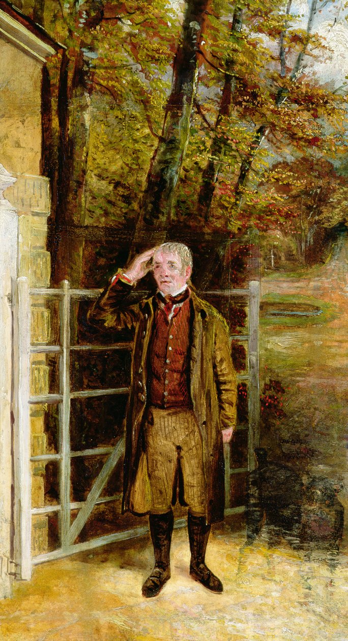 Portrétní skica Williama Wrighta, Gatekeepera v Bramham Park, Yorkshire od George Garrard