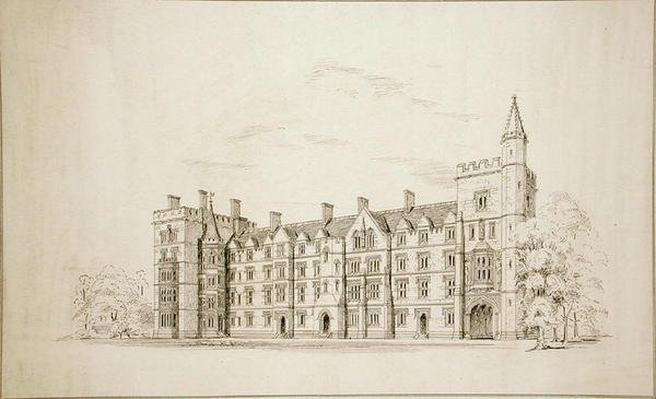 New College Oxford: Navrhované nové budovy od George Gilbert Scott