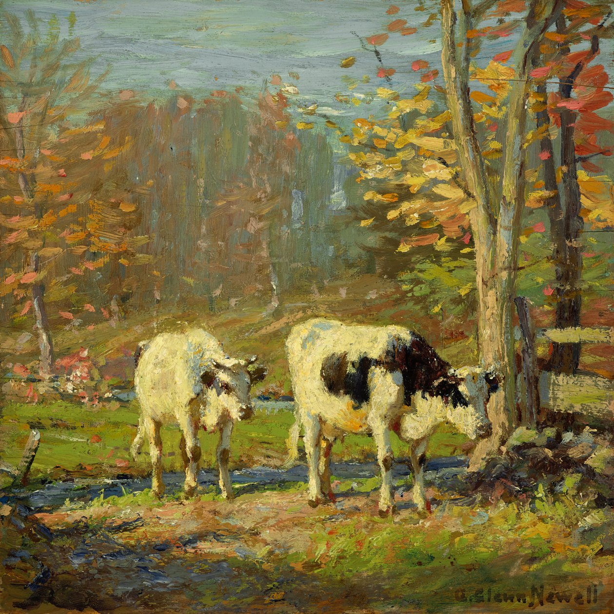Lane to the Brook (olej na panelu) od George Glenn Newell