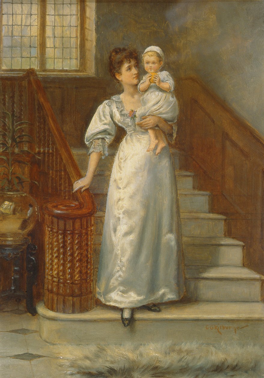 Na schodišti (olej na panelu) od George Goodwin Kilburne