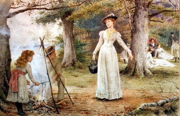 Stoking the Fire (wc) od George Goodwin Kilburne