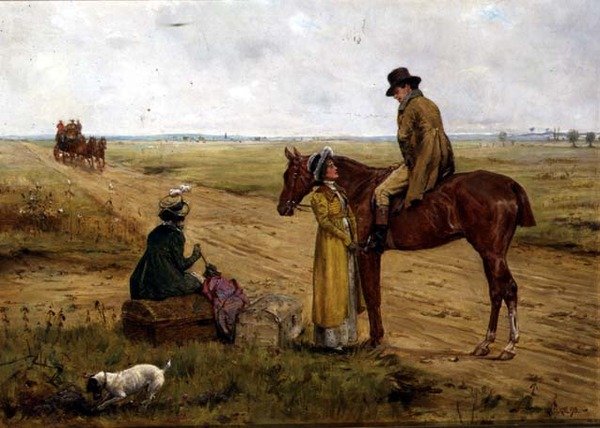 Čekání na Stage Coach od George Goodwin Kilburne