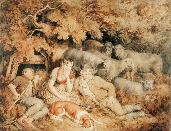 Noontide, cca 1812 (akvarel na papíře) od George Grattan
