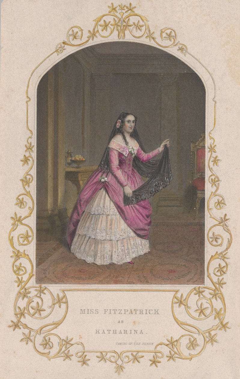 Slečna Fitzpatricková jako Katharina Zkrocení zlé ženy, 1851., 1851. od George Greatbach