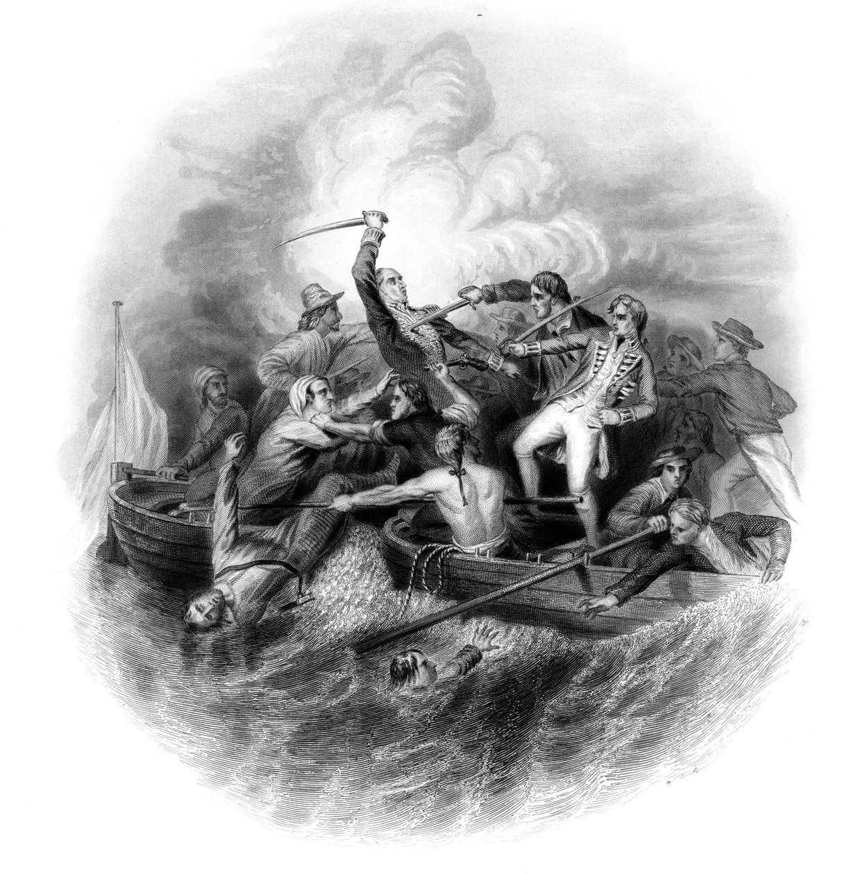 Setkání dělového člunu mezi Nelsonem a Donem Miguelem Tyrasonem, 1797. od George Greatbatch
