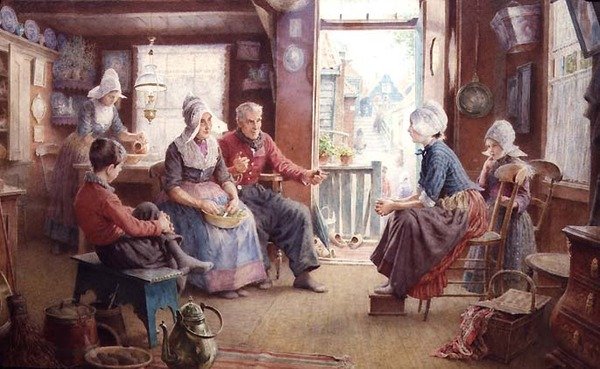 Volendam Holland (akvarel na papíře) od George Gregory