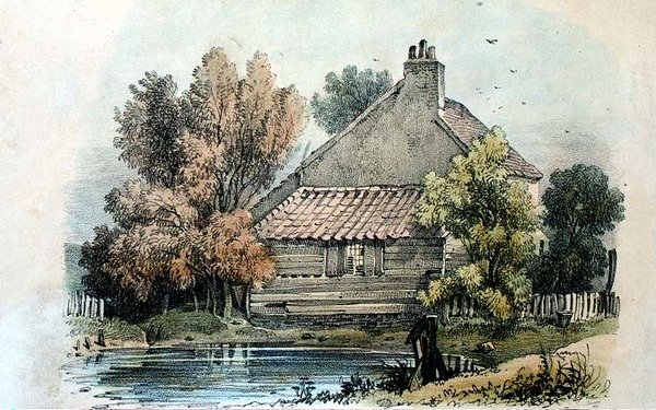 V Shepherds Bush, Middlesex, hospoda. 1831 od S & J Fuller (litho) od George Harley