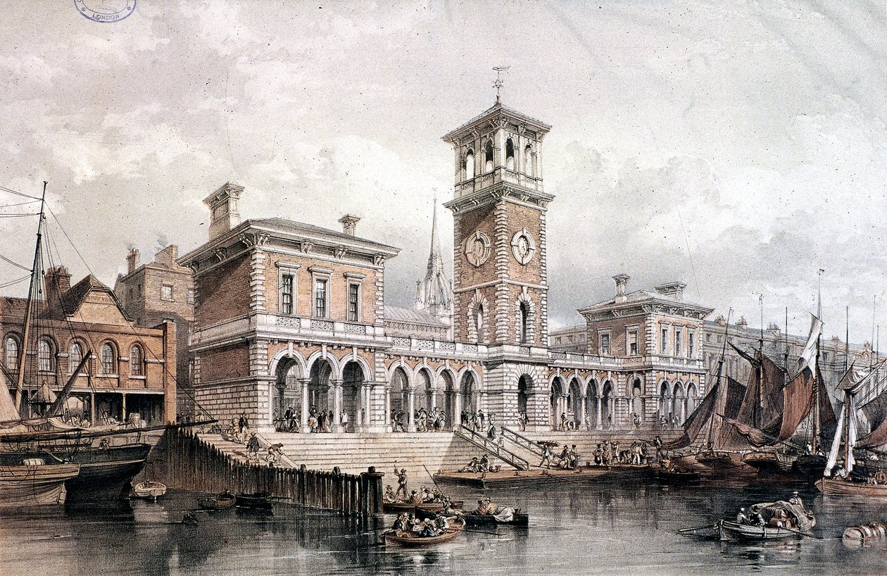 Billingsgate Wharf and Market, Londýn, 1851 od George Hawkins