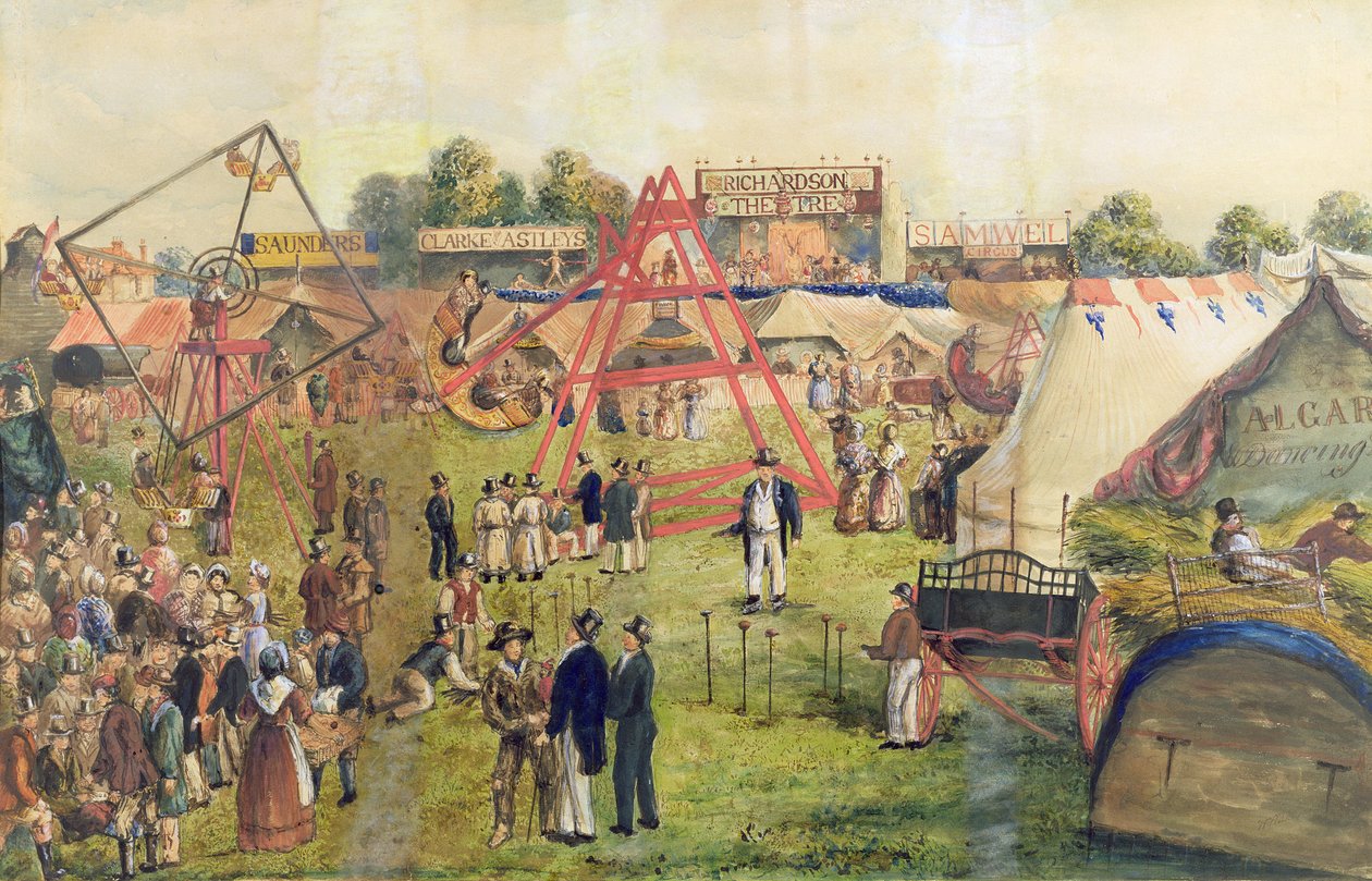 Croydon Fair, 1833 (wc a inkoust na papíře) od George Hawkins