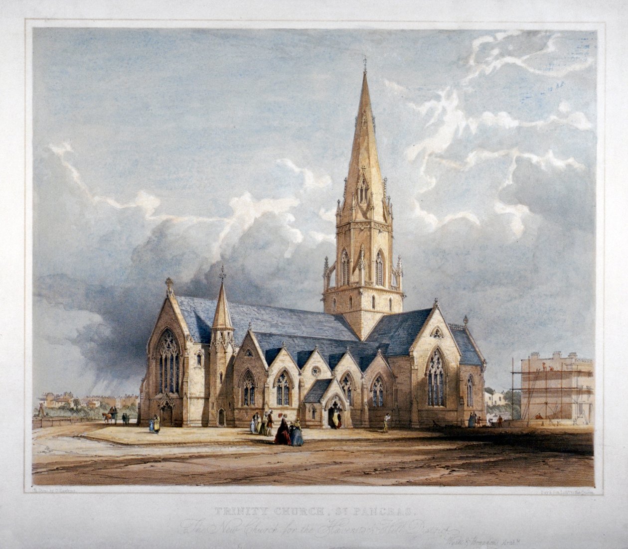Kostel Nejsvětější Trojice, Hartland Road, Hampstead, Londýn, 1850. od George Hawkins