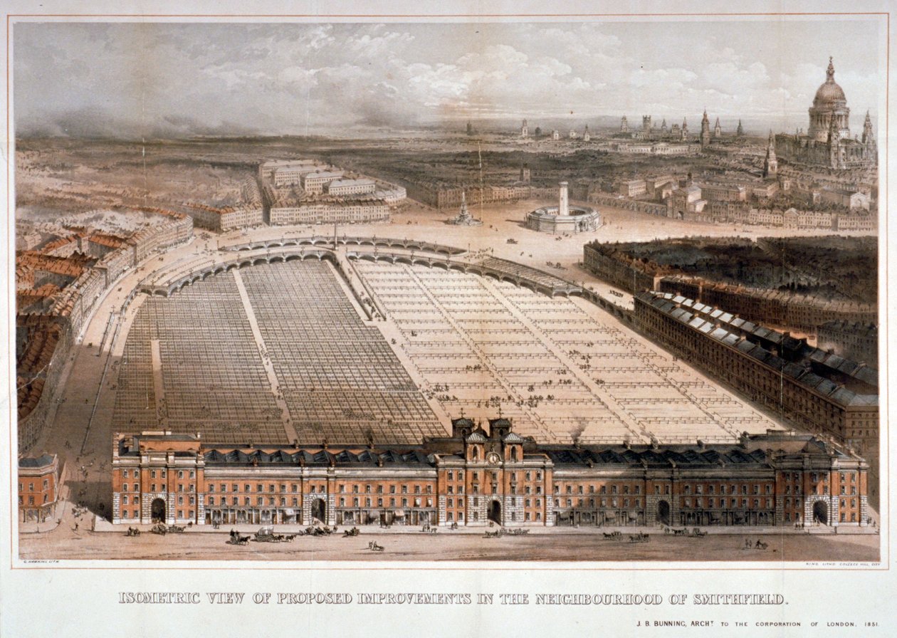 Smithfield Market, City of London, 1851 od George Hawkins