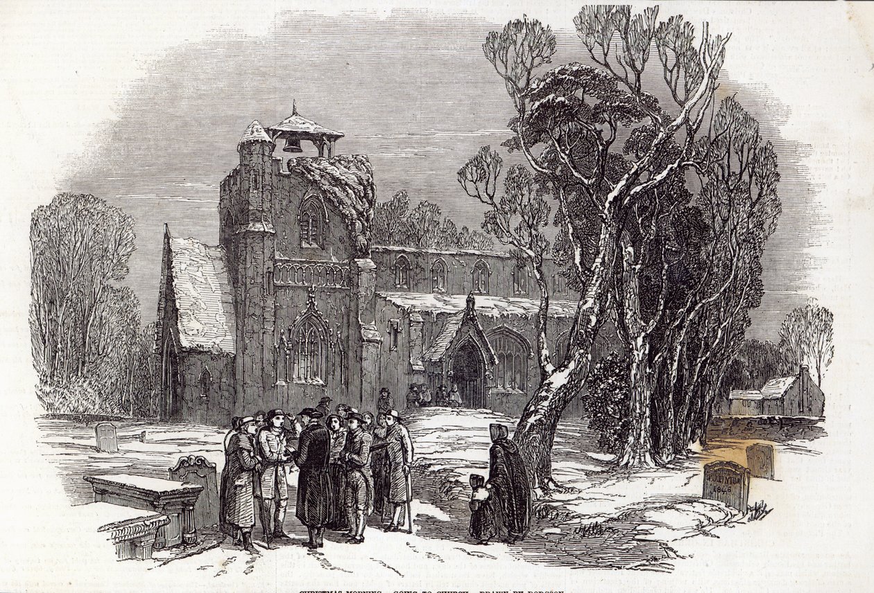 Vánoční ráno: Linton, z "The Illustrated London News", 26. prosince 1846. od George Haydock Dodgson