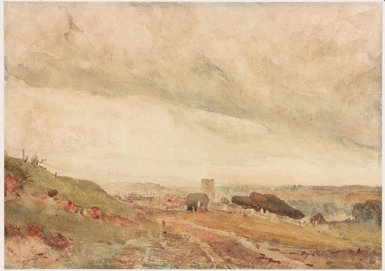 Richmond, Yorkshire (tužka a akvarel na papíře (nalepeno na kartě)) od George Haydock Dodgson