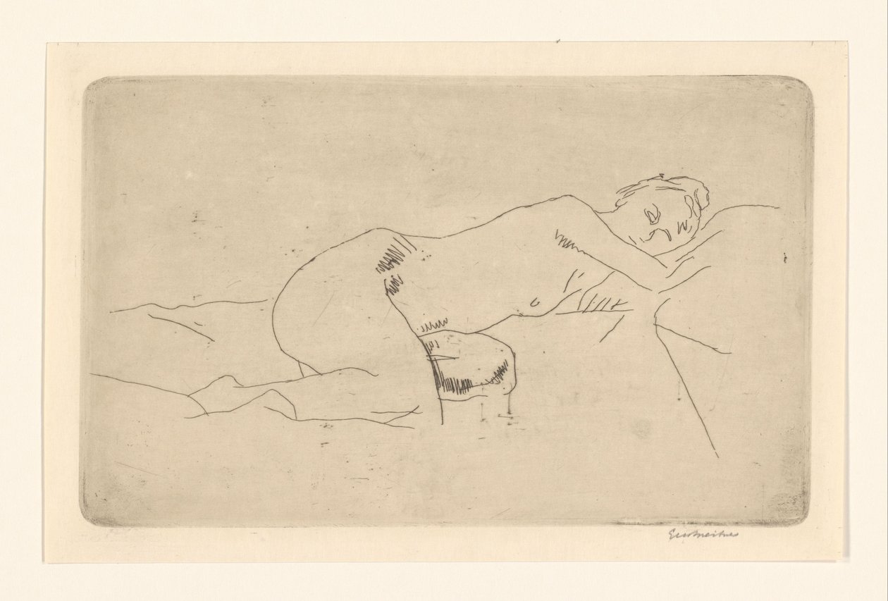 Ležící ženský akt od George Hendrik Breitner (signed by artist)