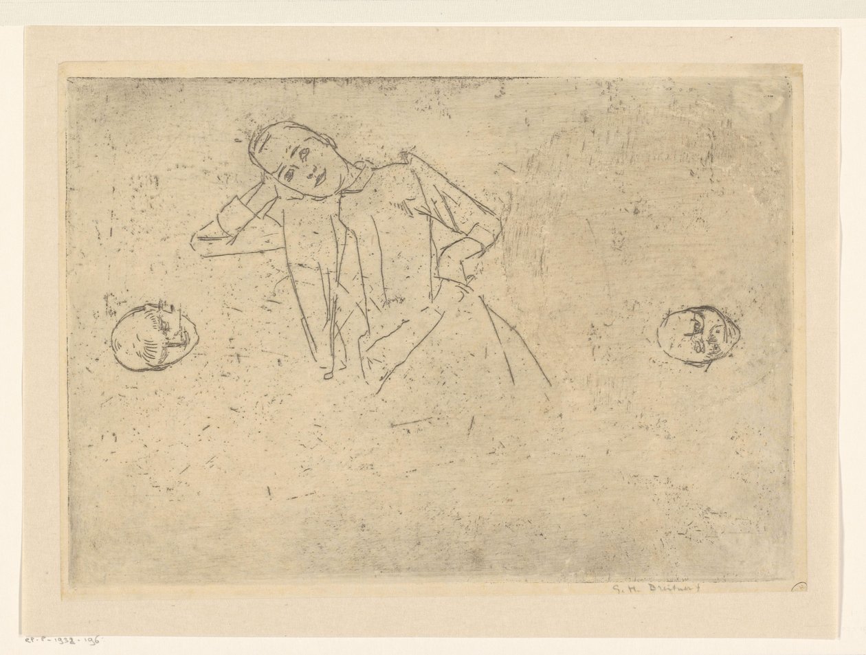 Studie sedící žena od George Hendrik Breitner (signed by artist)