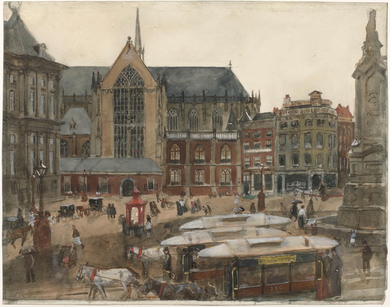 Náměstí Dam v Amsterdamu od George Hendrik Breitner