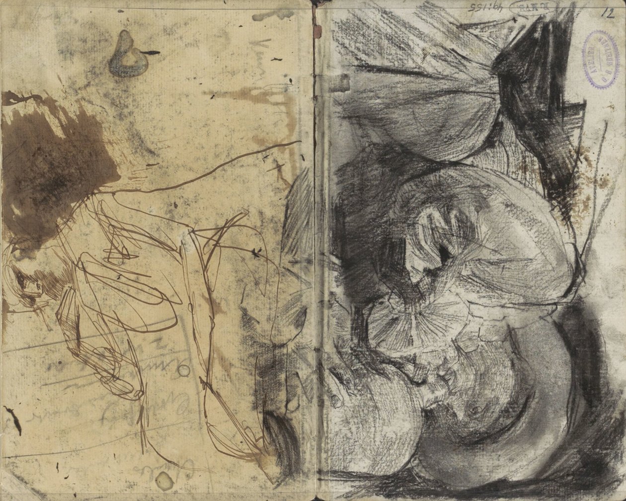 Pijící muž v oblečení ze sedmnáctého století a sedící muž od George Hendrik Breitner