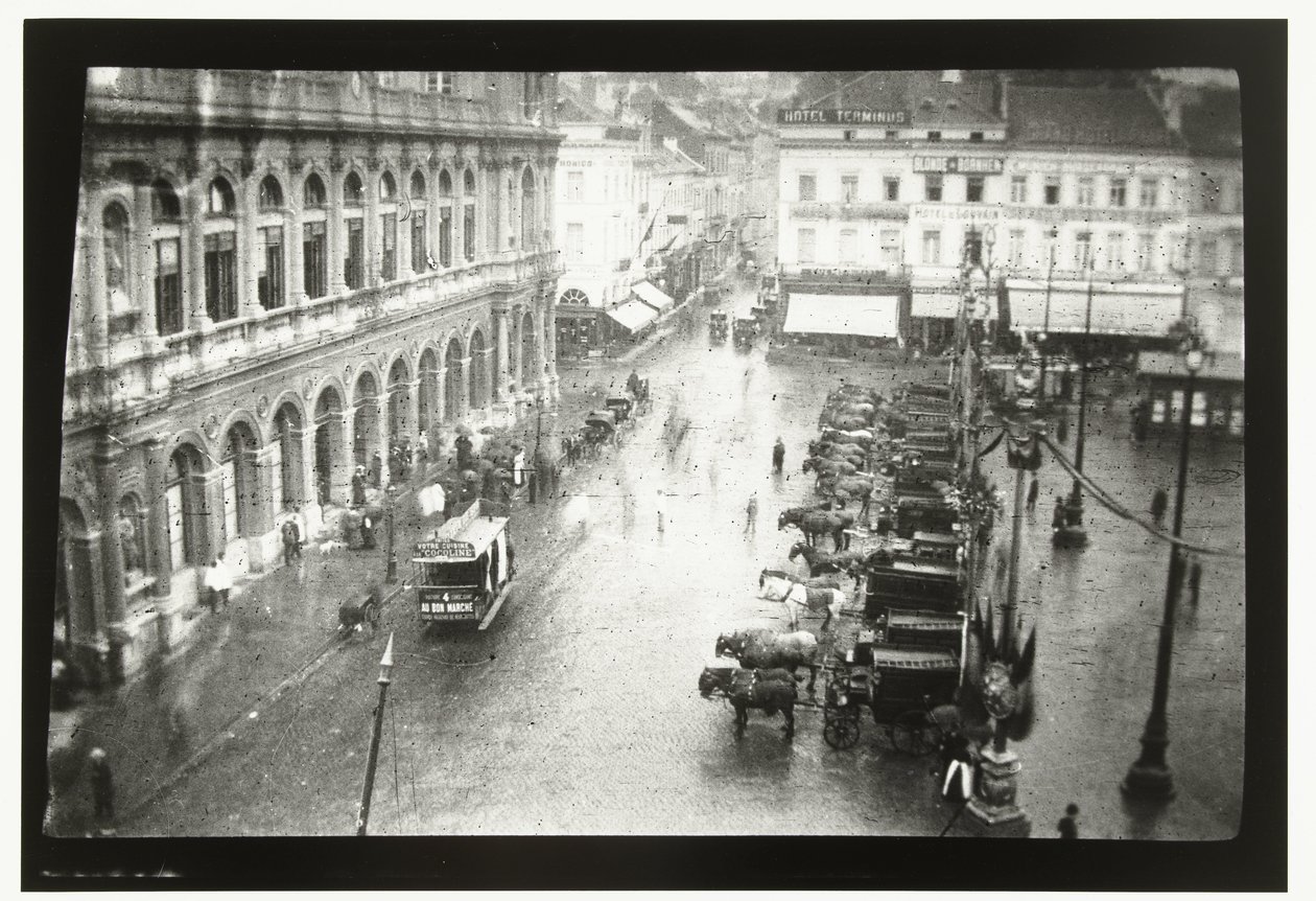Pohled na bruselské severní nádraží a náměstí Rogier v Bruselu od George Hendrik Breitner