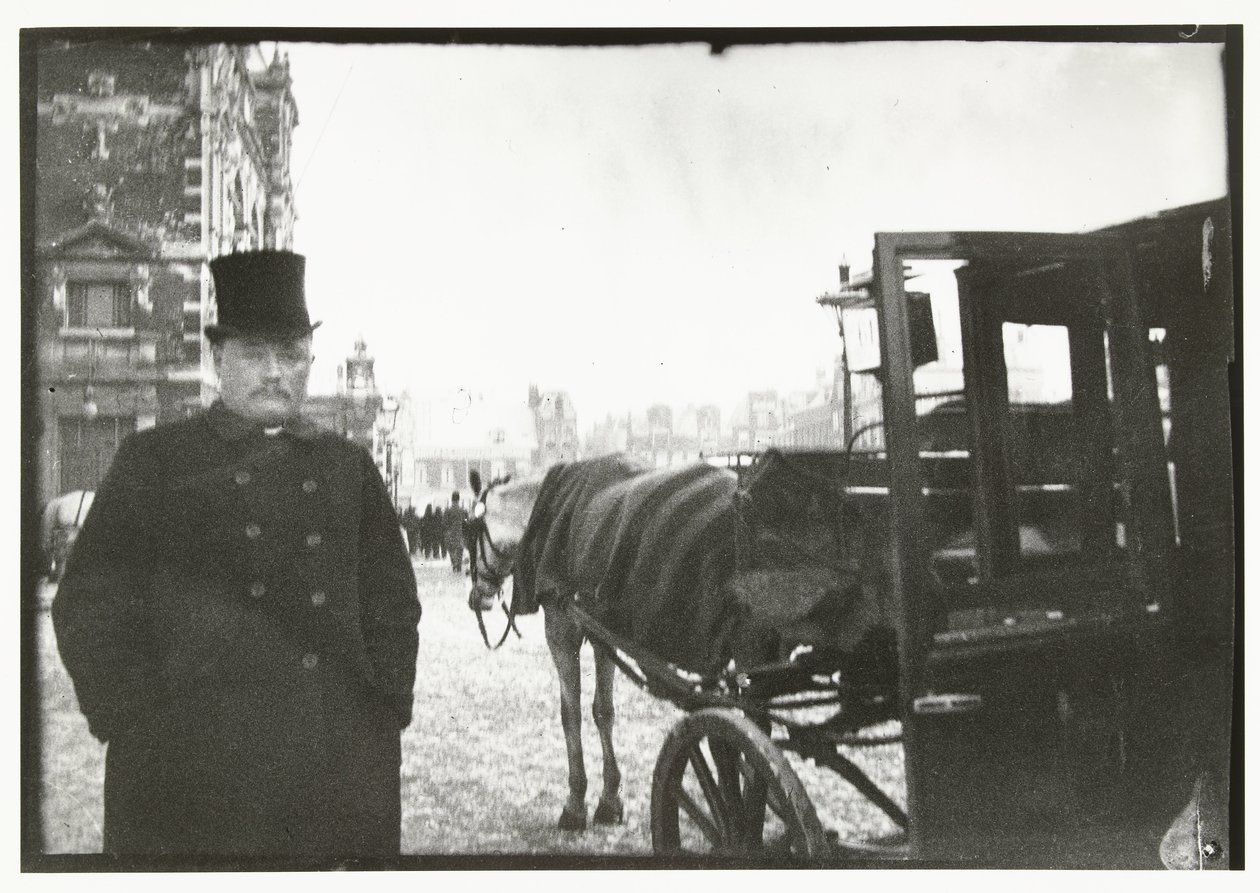 Koně s kočárem na náměstí Leidseplein v Amsterdamu od George Hendrik Breitner