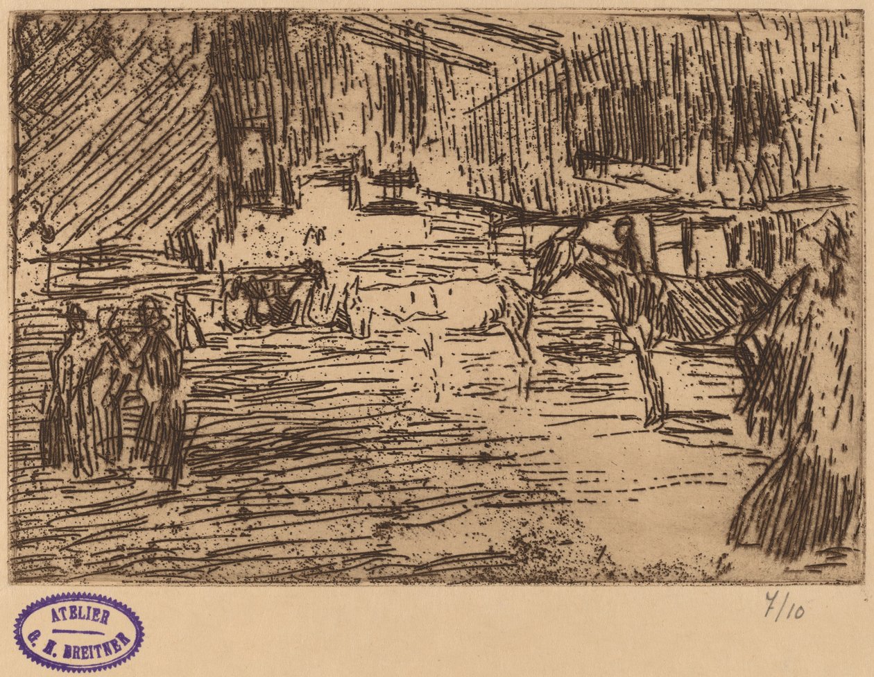 Scéna s koňmi stojícími v proudu od George Hendrik Breitner