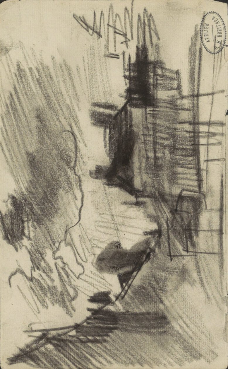 Panoráma města, možná v Amsterdamu od George Hendrik Breitner
