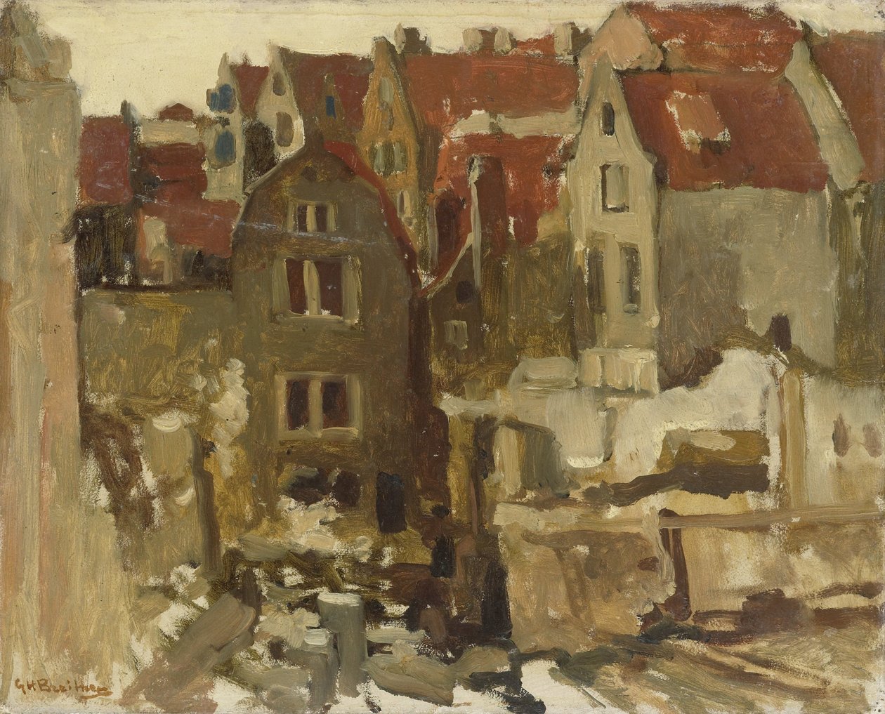 Demolice Grand Bazar de la Bourse na Nieuwendijk, Amsterdam od George Hendrik Breitner