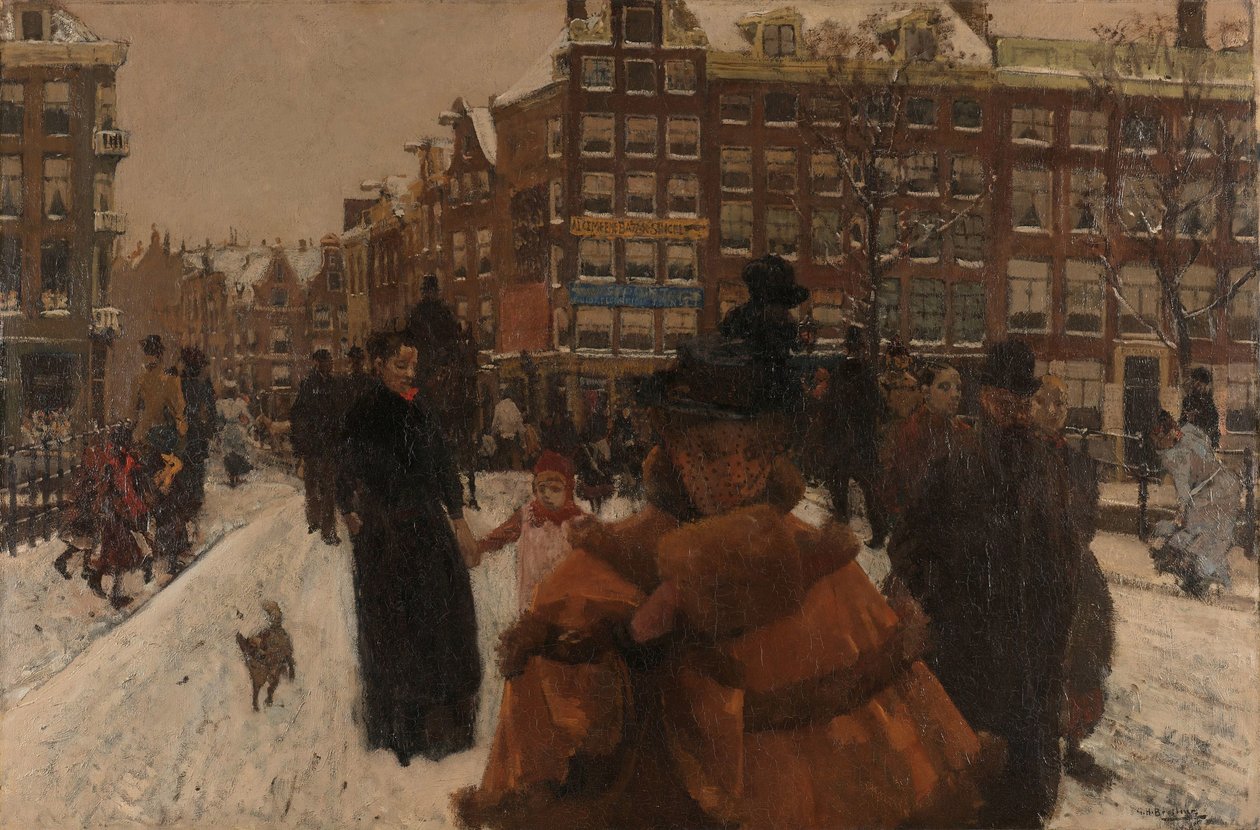 Singelský most na Paleisstraat v Amsterdamu Most přes Singel na Paleisstraat, Amsterdam od George Hendrik Breitner