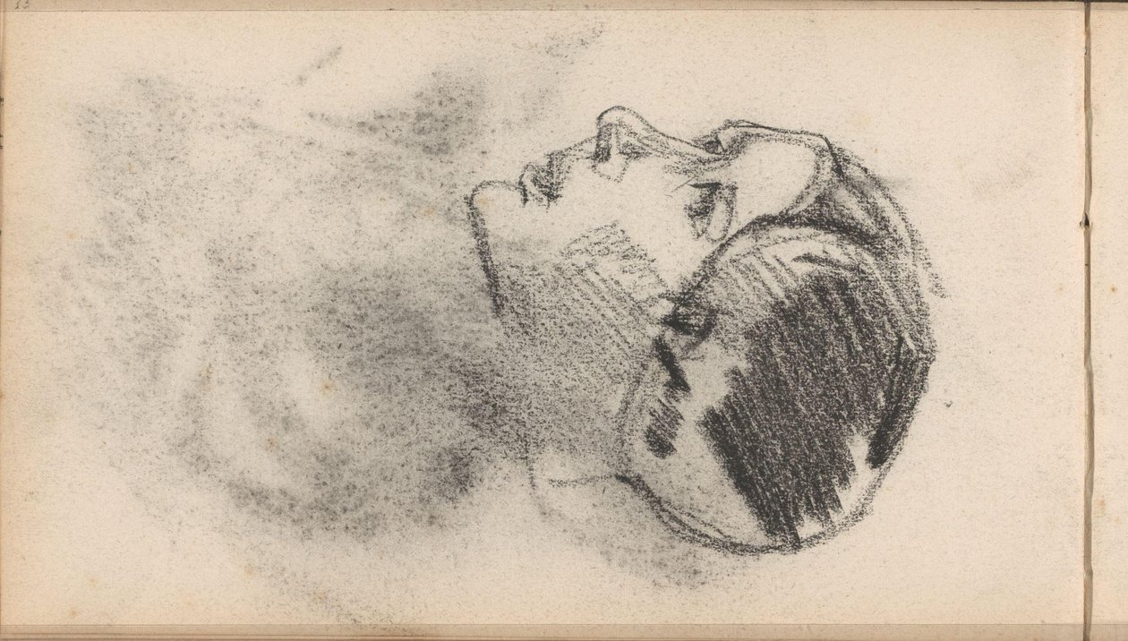 Hlava ženy s čepcem s ušními železy od George Hendrik Breitner