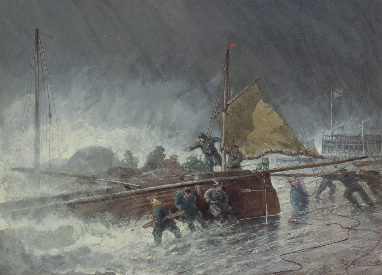 Deal Lugger Odkládání v bouři od George Henry Andrews