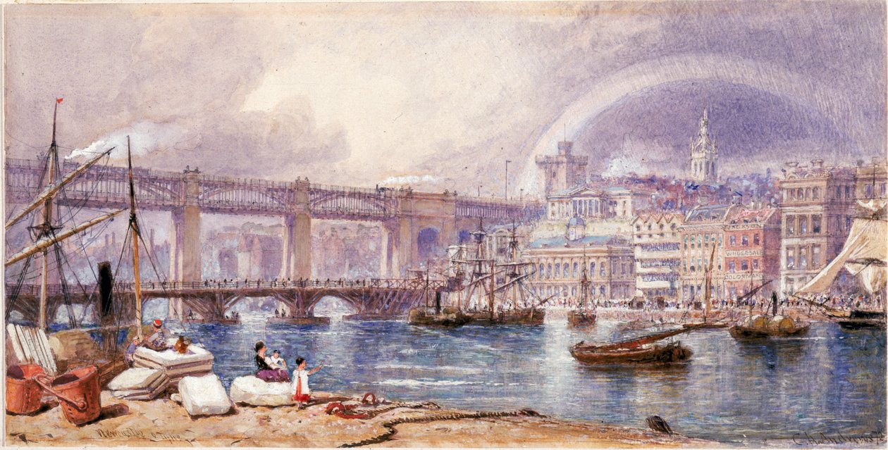 Pohled na Newcastle upon Tyne (barva těla) od George Henry Andrews