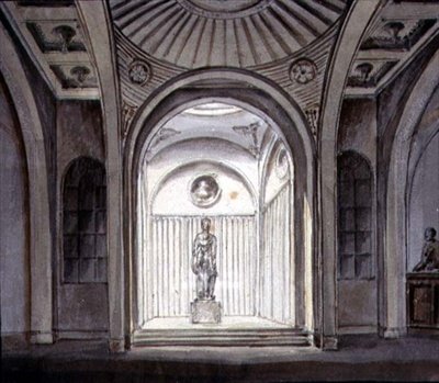 Interiér Sculptural Gallery (akvarel s tužkou na papíře) od George Henry Bailey