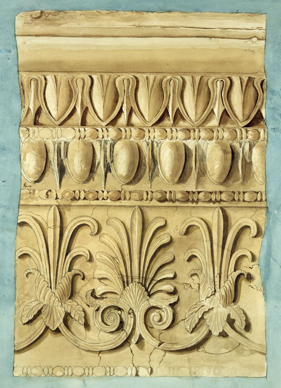 Architektonický fragment, 1837 (wc na papíře) od George Henry Bailey