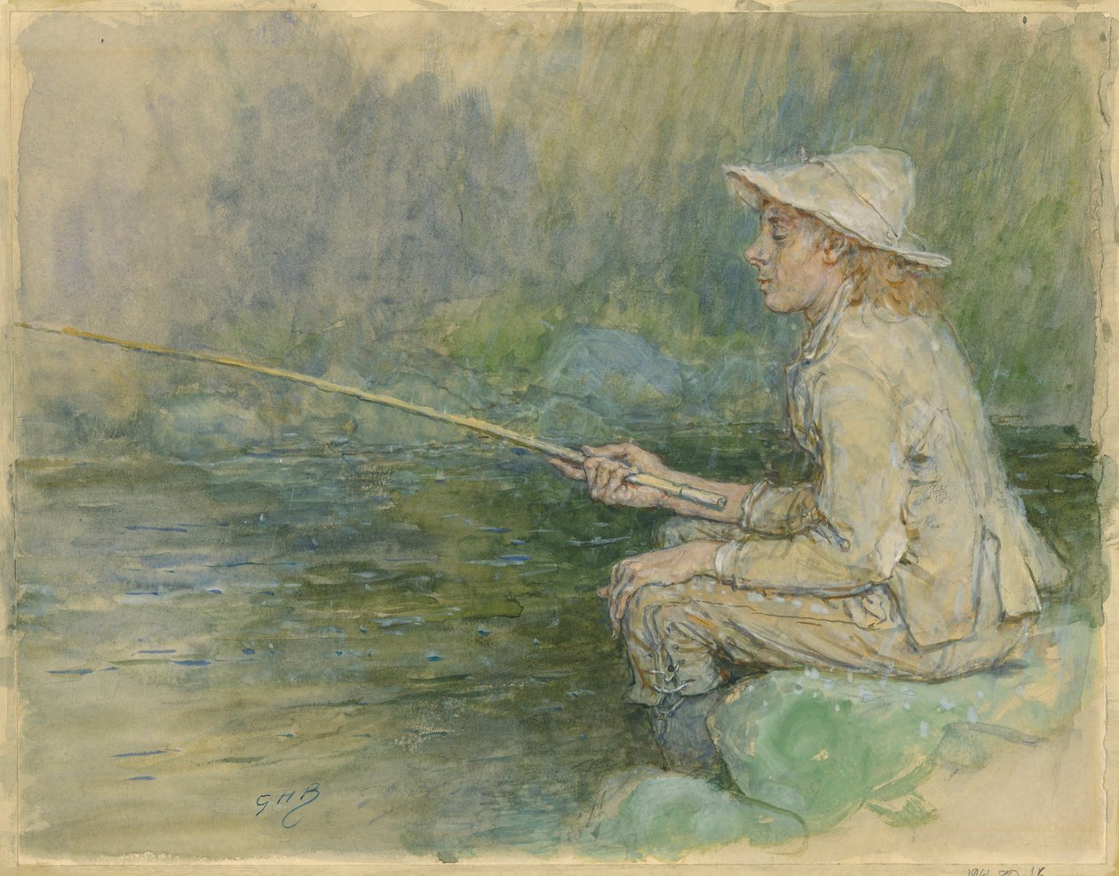 Chlapec Rybaření od George Henry Boughton
