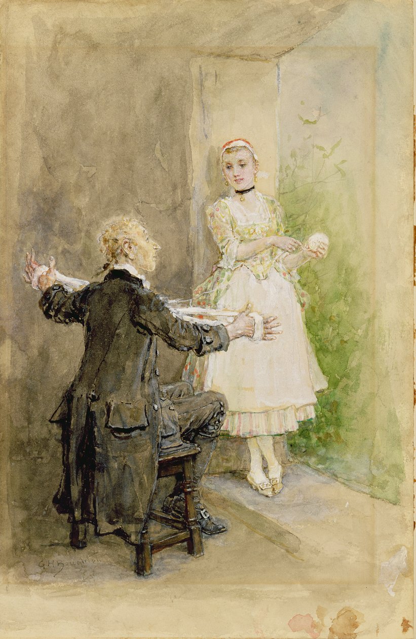 Ichabod Crane a Katrin Van Tassel, kolem roku 1893 od George Henry Boughton