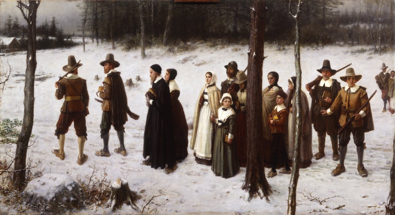 Poutníci jdoucí do kostela, 1867 od George Henry Boughton